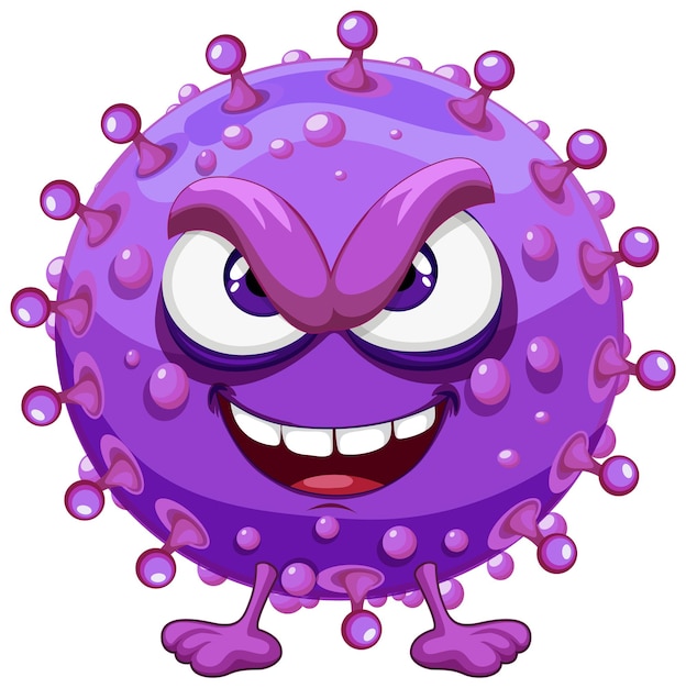 Plik wektorowy postać z kreskówki purple germ virus monster