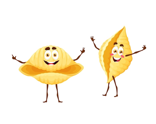 Plik wektorowy postaci z kreskówek makaron conchiglioni radosny emoji