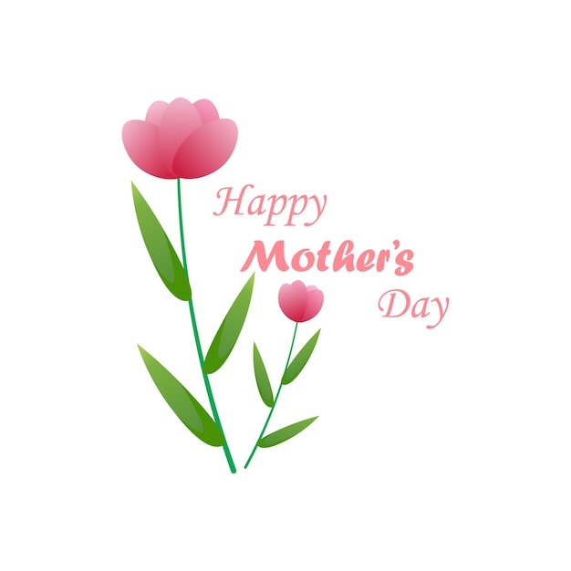 Plik wektorowy poster z dnia matki ozdobiony tulipanami
