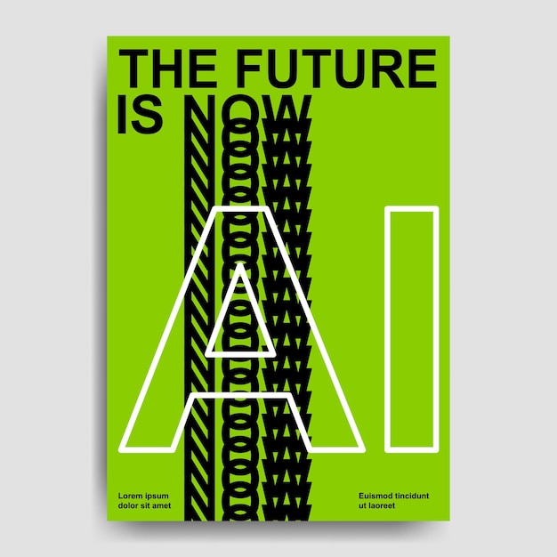 Postmodernizm Technologia sztucznej inteligencji szablon plakat A4