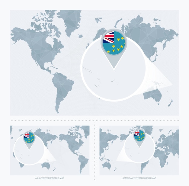 Plik wektorowy powiększony tuvalu na mapie świata