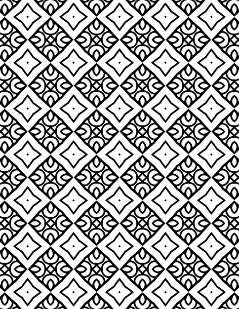 Powtarzający się wzór geometryczny Ilustracja tła Czarno-biały lineart