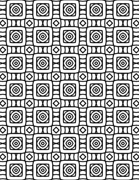 Powtarzający się wzór geometryczny Ilustracja tła Czarno-biały lineart