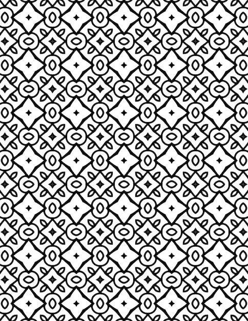 Powtarzający się wzór geometryczny Ilustracja tła Czarno-biały lineart