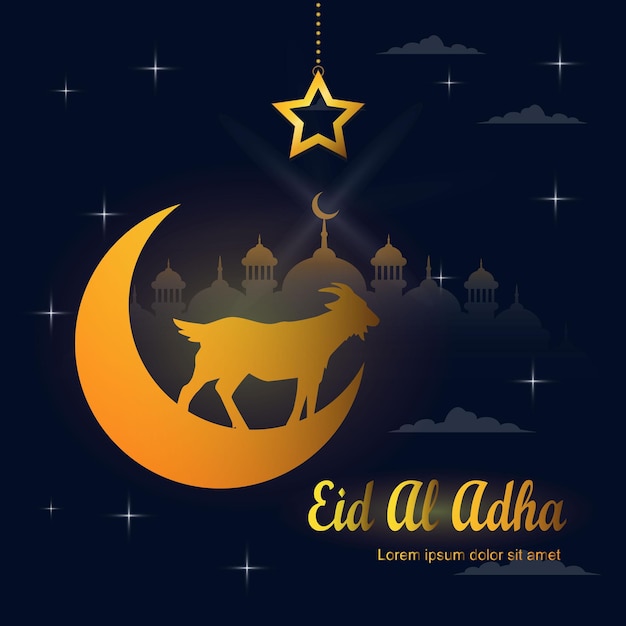 Pozdrowienia Eid Al Adha Z Nocnym Tłem