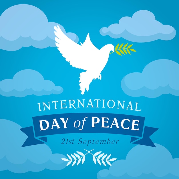 Pozdrowienia Z Okazji światowego Dnia Pokoju. Gratulacje Wektor Międzynarodowy Dzień Pokoju. Kreatywna Typografia.