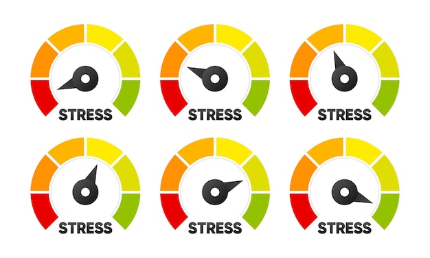 Plik wektorowy poziom stresu regulacja stresu bezpieczne zdrowie ryzyko dla zdrowia ilustracja wektora