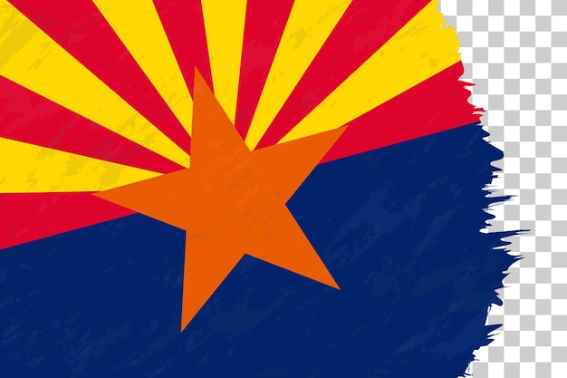 Poziome Streszczenie Szczotkowana Flaga Arizony Na Przezroczystej Siatce