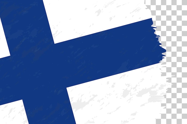 Poziome Streszczenie Szczotkowana Flaga Finlandii Na Przezroczystej Siatce
