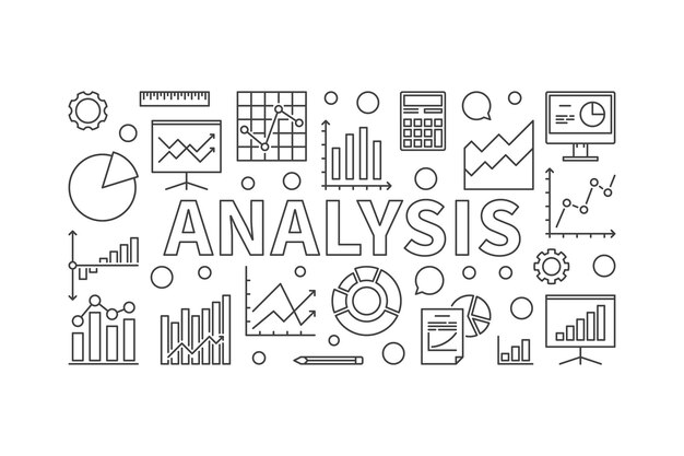 Plik wektorowy poziomy baner lub ilustracja wektora analizy