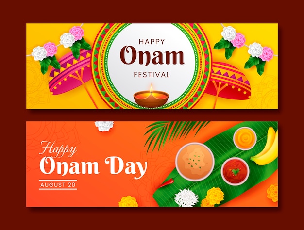 Poziomy Szablon Transparentu Na Obchody Festiwalu Onam