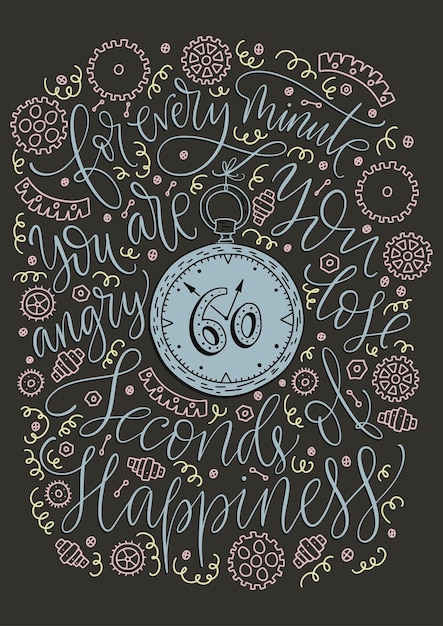 Pozytywna karta z napisem wektorowym Handdrawn iilustration