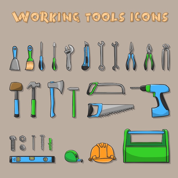 Plik wektorowy praca zbiór narzędzi