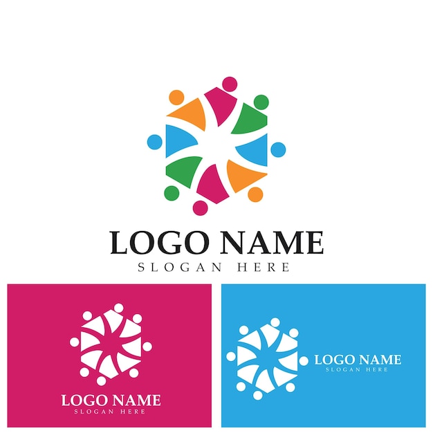 Praca zespołowa łącząca ludzi koncepcja sześciokątna logo symbol ikona wektor projekt Praca zespołowa łącząca ludzi koncepcja sześciokątna logo symbol ikona wektor projekt