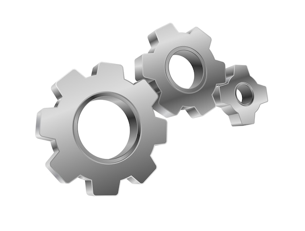 Praca zespołowa mechanizmu metalowych kół zębatych