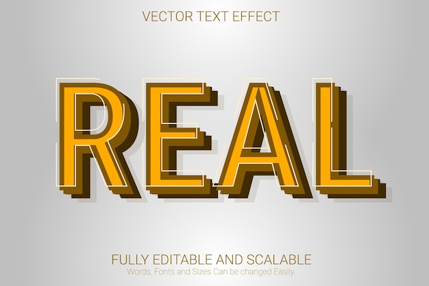 Plik wektorowy prawdziwy edytowalny efekt tekstowy, styl tekstu w kolorze żółtym