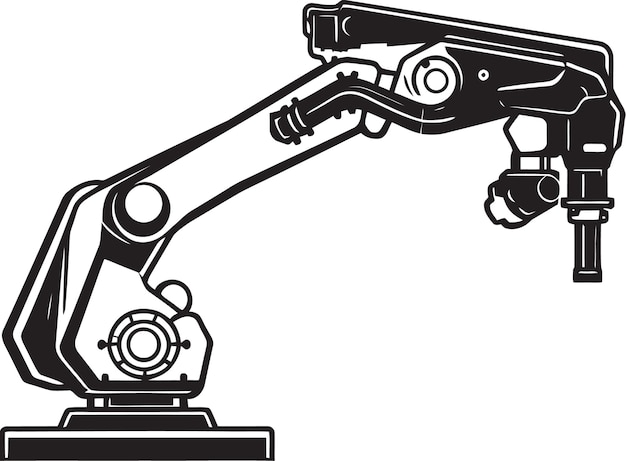 Precyzyjna robotyka Przemysłowe Ręce Robotowe Projekt logo Zautomatyzowana sztuka Wektorowa ikona robota Han