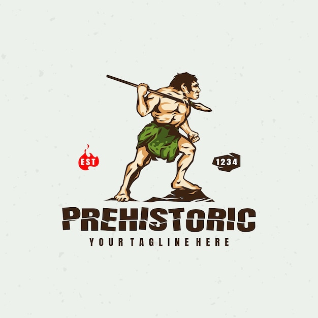 Prehistoryczne Logo Wektor Premium