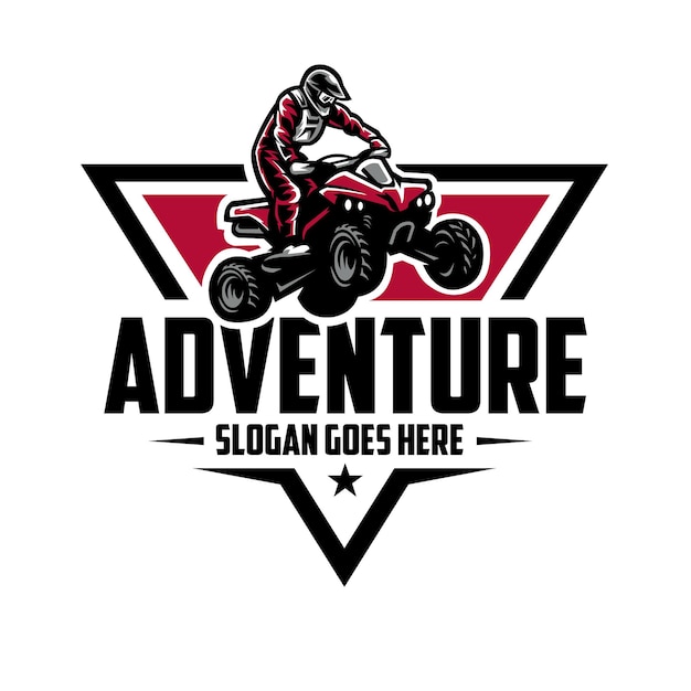 Premium Adventure Wild Atv Logo Wektor Na Białym Tle