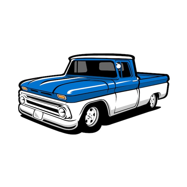 Premium classic vintage pickup truck wektor ilustracja obraz na białym tle