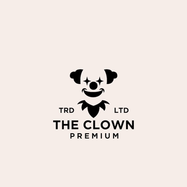 Premium Clown / Joker Logo Ikona Projektowania Ilustracji Wektorowych