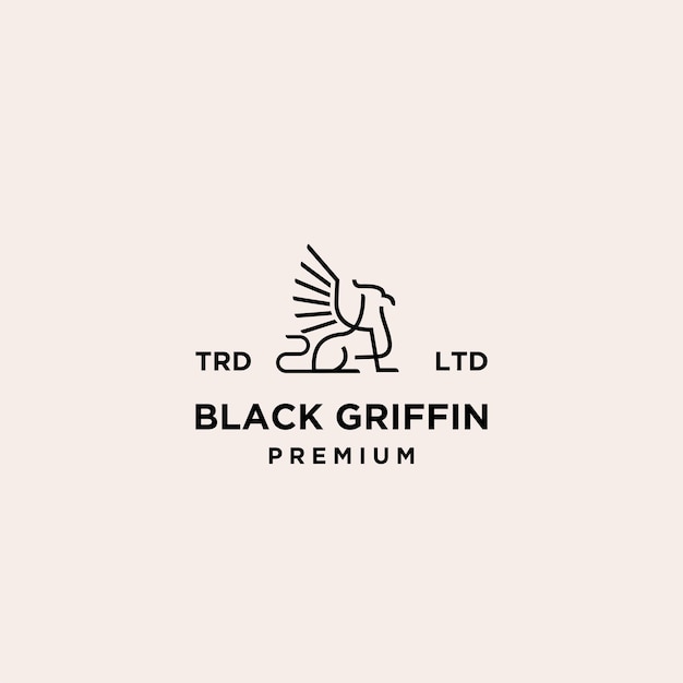 Premium Czarna Linia Griffin Logo Design