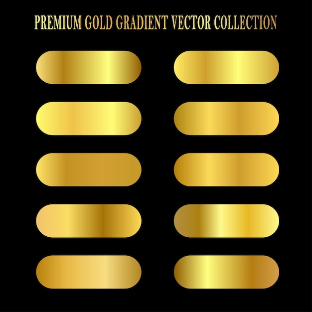 Premium Gold Gradient Vector Collection (zbiór Wektorów Gradientów Złotych)