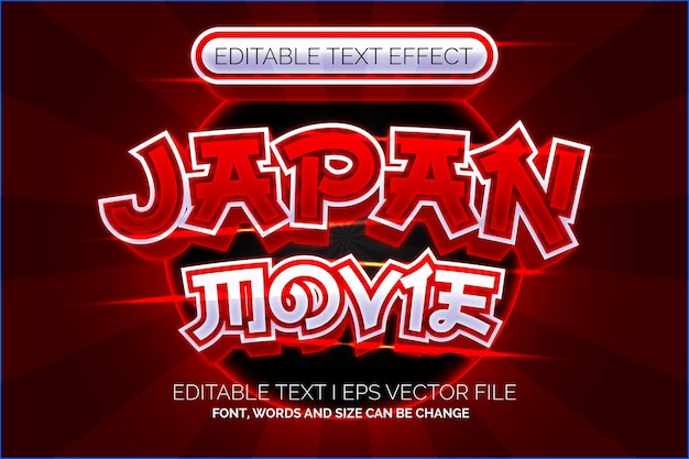 Premium Japonia Film 3d Edytowalny Efekt Tekstowy