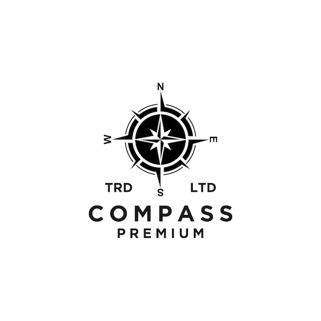 Premium Kompas Wektor Czarny Projekt Ikony Logo