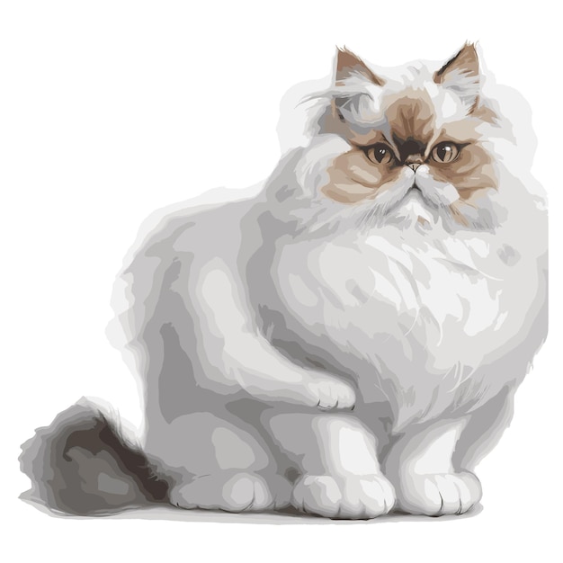 Premium Persian Cat Vector Art Editable I Wysokiej Jakości W Pełni Edytowalny