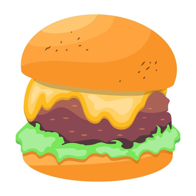 Plik wektorowy premium płaski wektor burgera