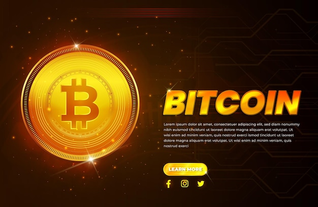 Premium Vector Kryptowaluta BITCOIN Banner Projekt z edytowalnym tekstem