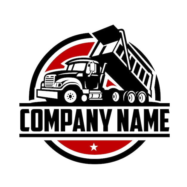 Plik wektorowy premium wywrotka business ready logo vector idealne logo dla branży tipp i trucking