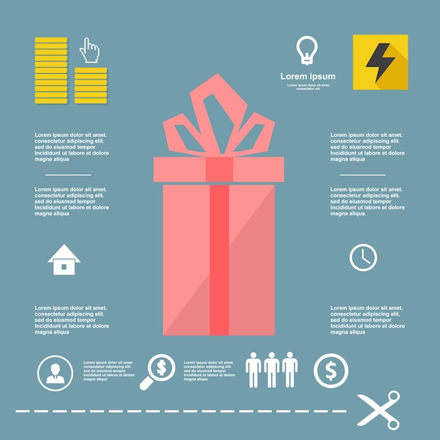 Prezent Biznesowy Elementy Infografiki Płaska Konstrukcja