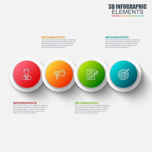 Prezentacja Biznes 3d Infografiki Wektor Wzór