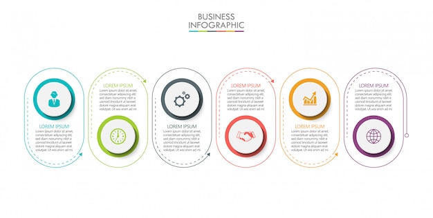 Prezentacja Biznes Infographic Szablon Z 6 Opcjami.