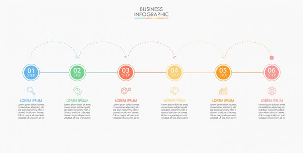 Prezentacja Biznes Infographic Szablon Z 6 Opcjami.
