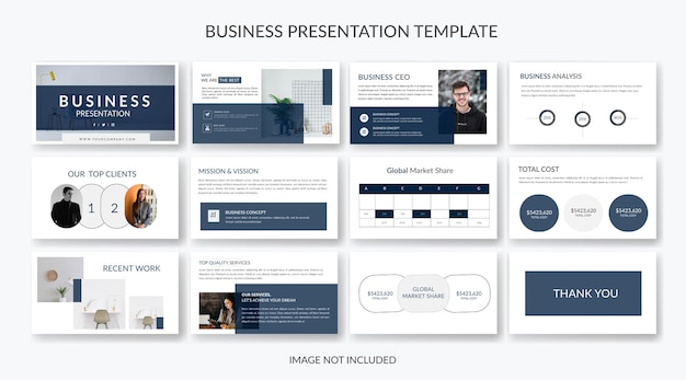 Plik wektorowy prezentacja biznesowa broszura projekt przewodnika lub prezentacja powerpoint