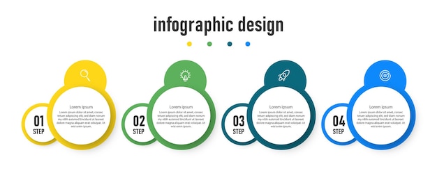 Prezentacja Biznesowa Infografika Koło Zaprojektuj Elegancki Profesjonalny Szablon Z 4 Krokami