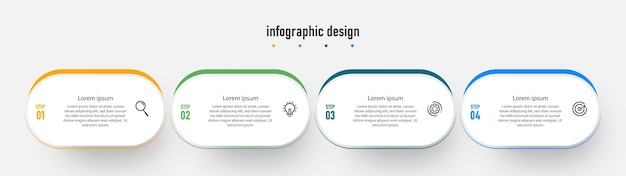 Prezentacja Biznesowa Infografika Projekt Elegancki Profesjonalny Szablon Z 4 Krokami