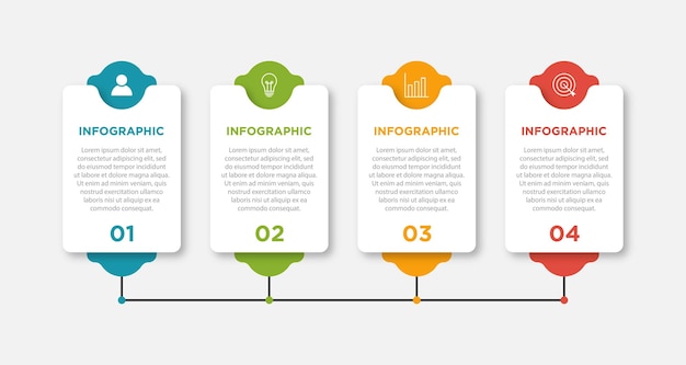 Prezentacja Biznesowa Infografika Szablon Projektu 4 Krok