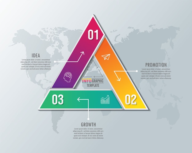 Prezentacja Biznesowa Infografika Szablon Z 3 Krokami