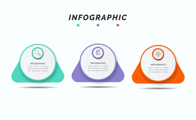 Prezentacja Biznesowa Infografika Szablon Z 3 Krokami