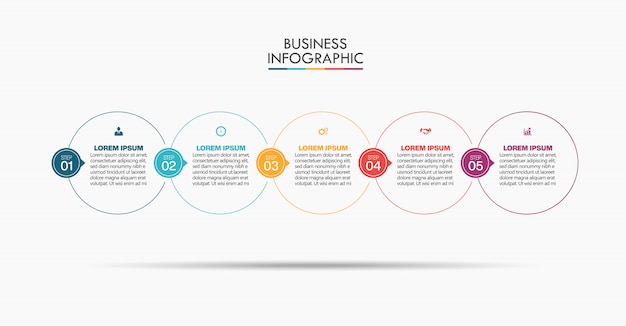 Prezentacja Biznesowa Infografika Szablon Z 5 Opcjami.