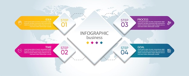 Prezentacja Biznesowa Infografika Szablon Z Krokiem 4