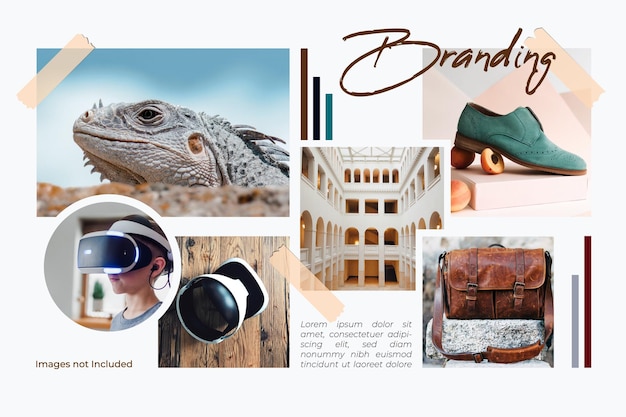 Prezentacja marki produktu moodboard