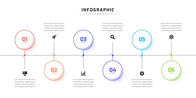 Prezentacja Projektu Infografiki Szablon Infografiki Biznesowej Z 5 Opcjami I Ikoną