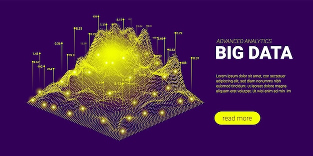 Prezentacja wizualna cyfrowej dużych zbiorów danych w tle w technologii