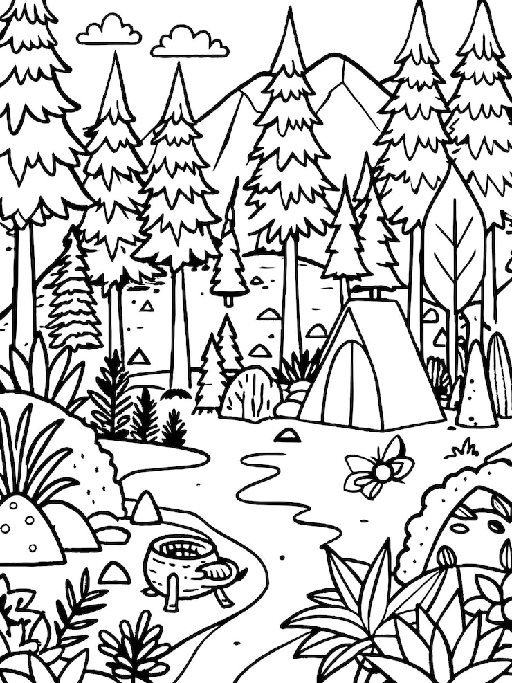 Wektor primitive forest adventure - ilustracja graficzna wektorowa, format pliku źródłowego eps, ikona skalowania bez strat