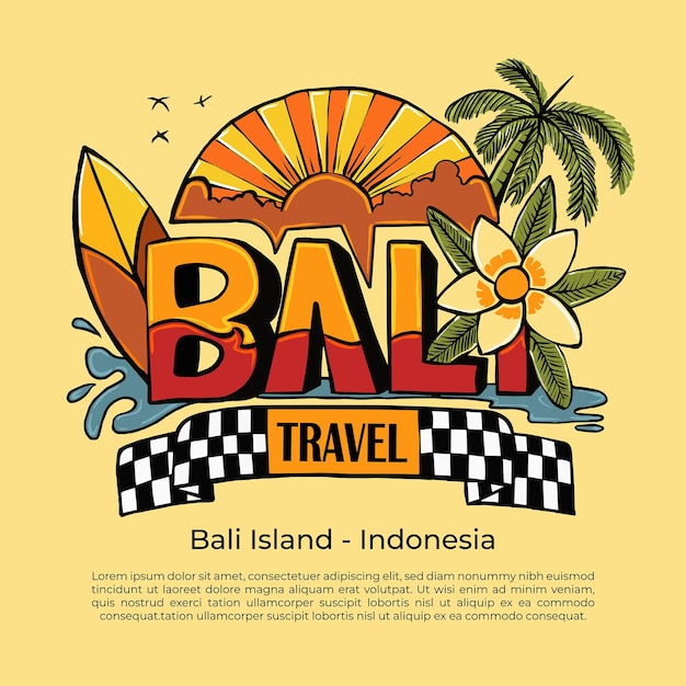 PrintBali Logo Travel Vector Illutration